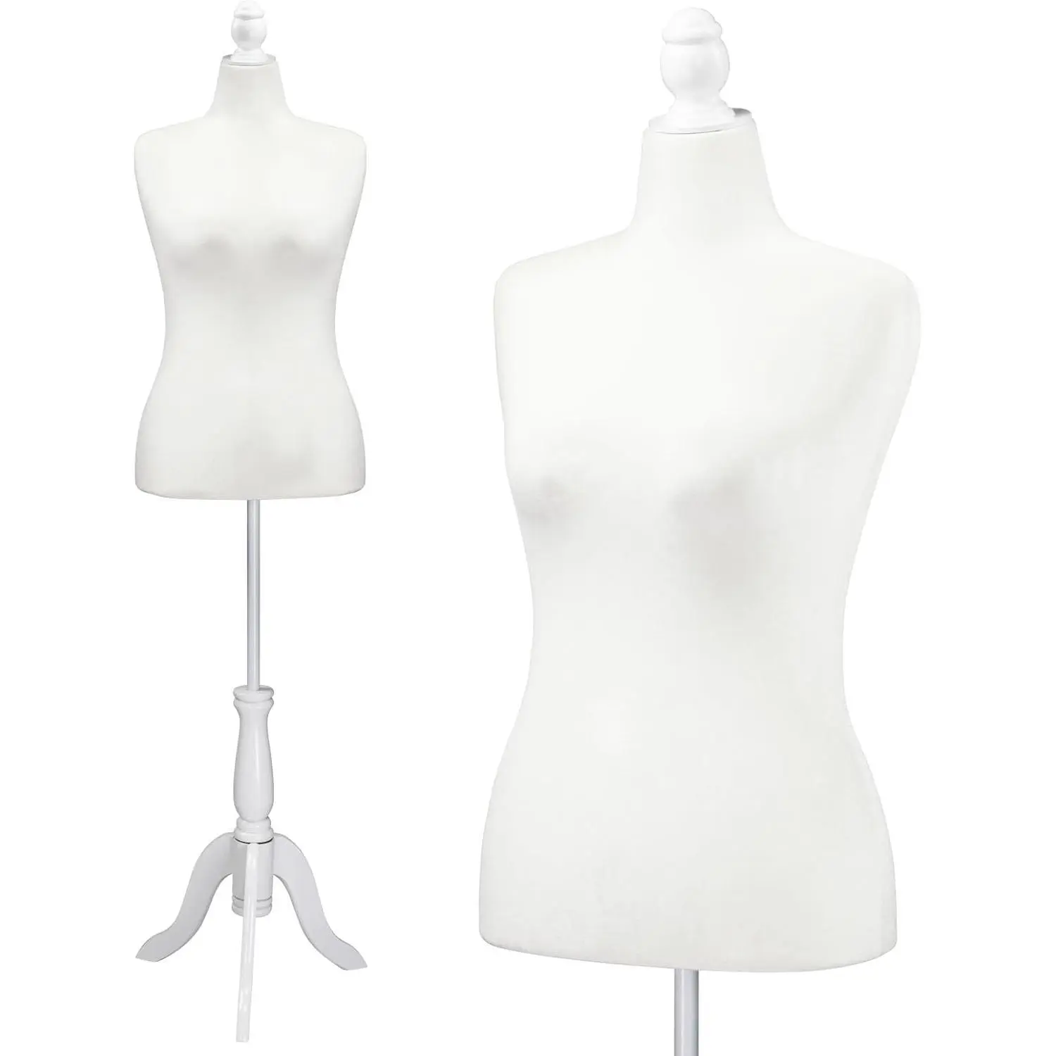 55-67 Inch Female Dress Form Pinnable Mannequin Body Torso with Wooden Tripod Base Stand
