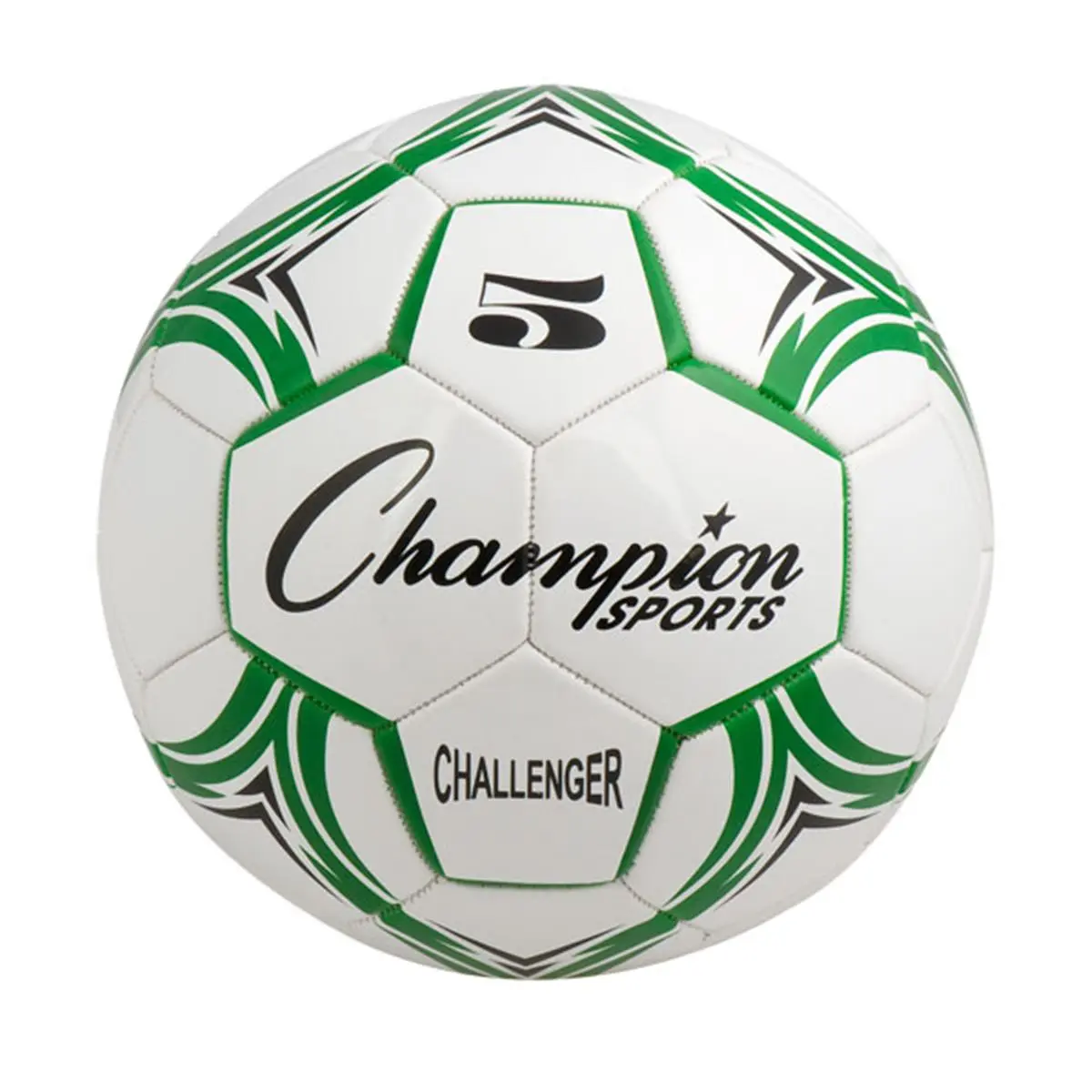 Champion Sports Challenger Series Official Size 5 Green & White Soccer Ball - Cushioned TPU Cover, Futsal & Ball Sports Equipment, Official Size And Weight, Soccer Equipment, Newly Designed