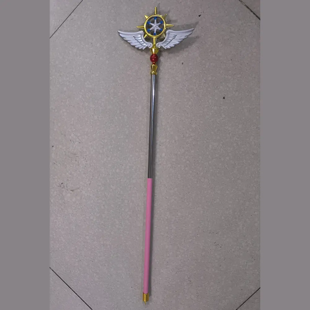 Captor Clear Sakura Kinomoto Cosplay Six Pointed Star Wings Magic Telescopic Wand Boxed Model