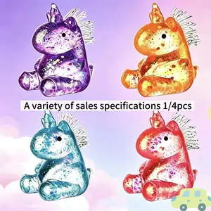 Dreamy Unicorn Sand Stress Toy, High Aesthetic Colorful Glitter Slow Rebound Soft Gel Toy, Squishy Fidgets, Perfect for Students and Office Workers