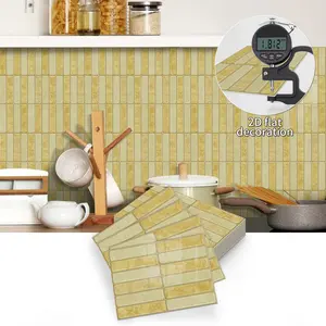 10 pieces self-adhesive peel and stick realistic tiles splashback, rectangular bathroom wall tiles, waterproof, oil-proof, suitable for kitchen, bathroom, wall tiles, 23 cm x 17 cm