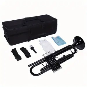 High-Quality Nickel Plating Trumpet Set with Carrying Case, Gloves, Mouthpiece, Cleaning Kit, and Tuning Rod - Perfect for Beginners or Advanced Students
