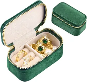 PacificPlex Velvet Mini Jewelry Case Travel Ring Necklace Earring Gift Box