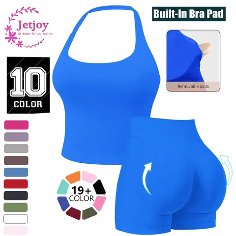 Women's Seamless Nylon 2-Piece Gym Outfits - Tank Top + Butt-Lifting Biker Shorts, Compression Skinny Mesh Fitness Sports Suit, Summer Athleisure Sets for Women 2 Piece for Gym & Going Out