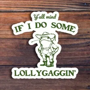 5pcs Y'all Mind If I Do Some Lollygagging Sticker, Funny Frog and Toad Sticker, Vintage Frog Sticker, Cute Frog Sticker, Meme Sticker