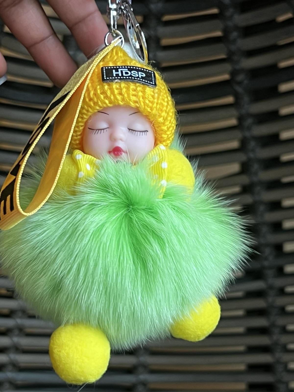 Sleeping Baby Keychain - Simple Design with Keyring Attachment
