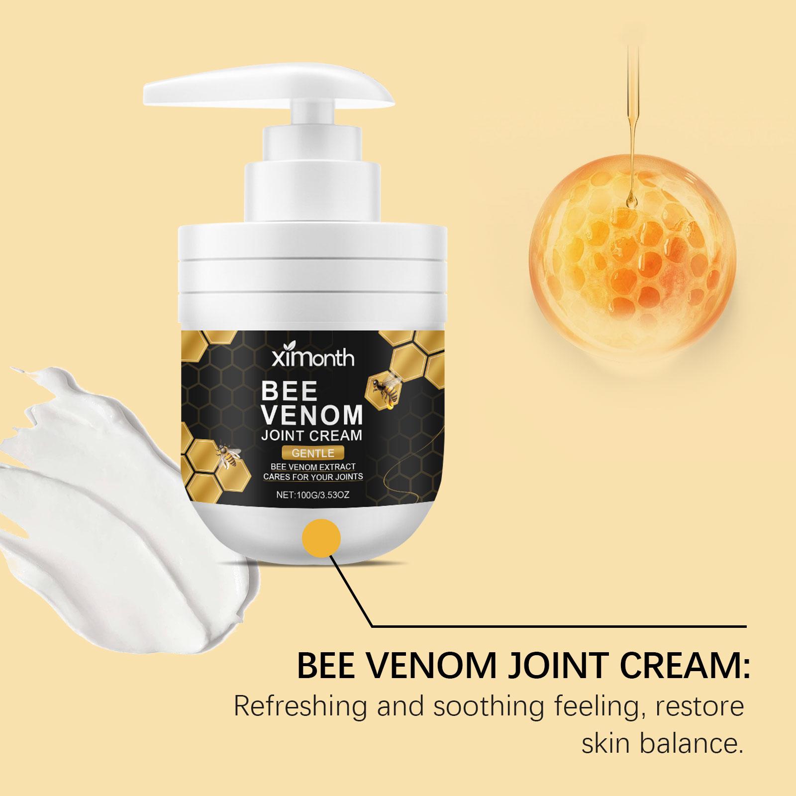 Ximonth Bee Venom Soothing Massage Cream, Moisturizes And Soothes Joint Discomfort With Daily Massage For Topical Treatment