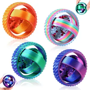 4Pcs 3D Printed Tri-Ring Gear Fidget Spinner, Cool Universal Rotating Sensory Toys For Kids And Adults. Perfect Stress Relief Anxiety Toy To Kill Boredom And Calm Nerves. Great For Birthday Goodie Bag Fillers, Party Favors, Classroom Rewards, Holiday Gift