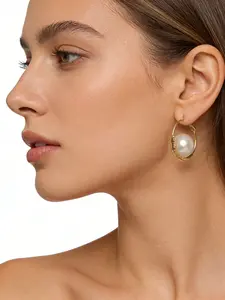 Large Lustrous Pearl Drop Earrings, Vintage Elegant Design, Skin Brightening, Affordable Fashion Accessory