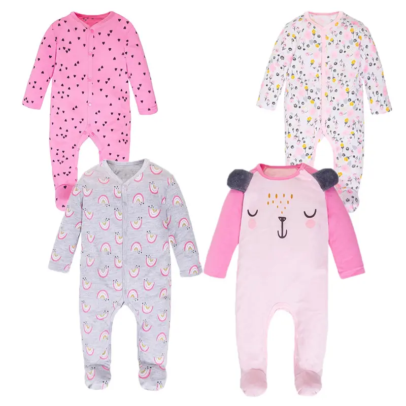 JY.COZY FOR BABY suitable for baby boys and girls aged 0-12 months, Newborn Baby Girl Clothes for everyday casual wear by baby 4pcs Clothes for Baby Gender Neutral Scratch-Free Tag Footed One-Piece Romper Sleeper