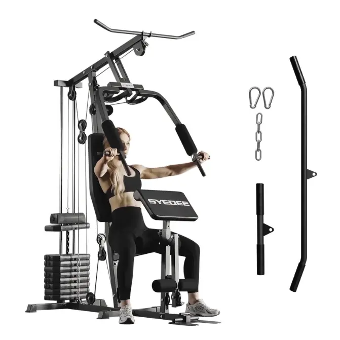 Compact Home Gym with 100LBS Weight Stack