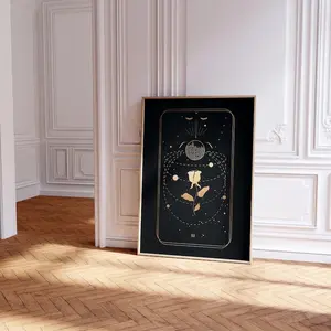 Tarot Poster: III The Empress (Premium Giclée Art Print of Black & Gold Tarot Card) Modern Spiritual Poster / Home Décor Poster