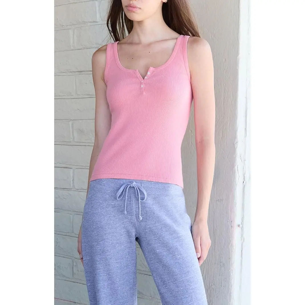 John Galt Women's Coral Ribbed Tank Top