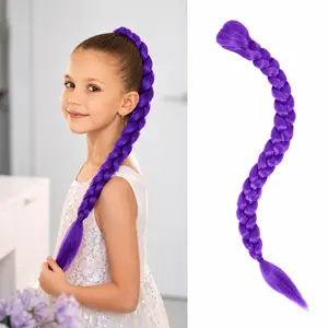 26 Inch Long  Braid Ponytail Extensions Pre-Stretched Synthetic  Clip in Hair Extensions for Braids Easy Hairstyle for Costumes &  (26 Inch)