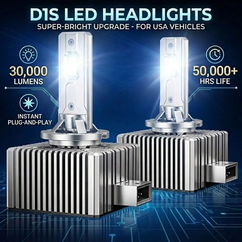 Suparee D1S D1R LED Headlight Bulbs 150W | Super Bright Cool White | OEM Fit Truck & SUV Upgrade