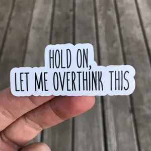 (3pcs) Hold On Let Me Overthink This Sticker, Laptop Sticker, Water Bottle Sticker, Phone Sticker, Window Sticker, Funny Sticker