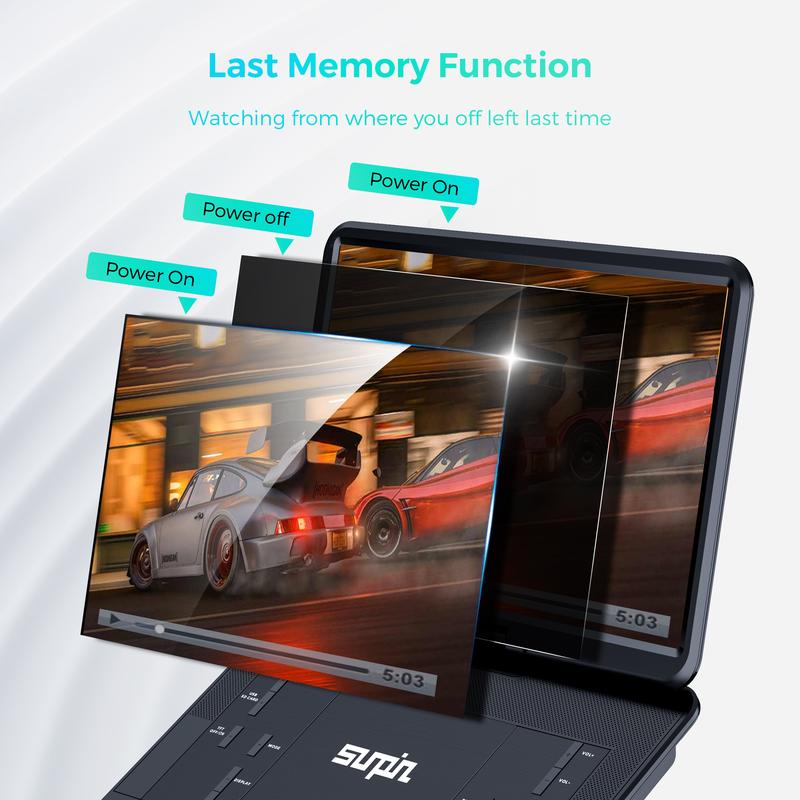 [2026 Updated] 17.9" Portable DVD Player w/ 15.6" Large HD Screen, Dual High Volume Speaker, Lossless Audio, 6-Hour Big Capacity Battery, Remote Control, Support CD/USB/SD Card/Sync TV & Multiple Disc Formats