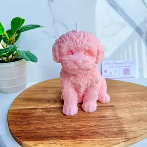 Pink 3D Puppy Candle