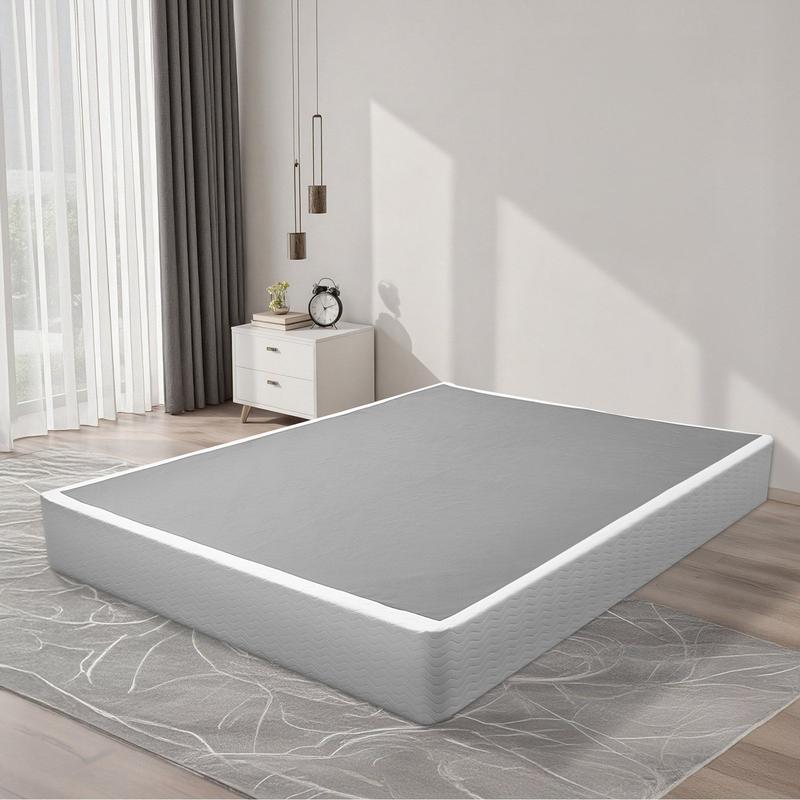 VEVOR Box Spring, Queen Size Bed Frame with Washable Fabric Cloth, Heavy Duty Metal Frame for Queen Bed, 9 in Mattress Foundation, 3500 lbs Max Weight Capacity, Easy Assembly, 79.1L x 59.6W x 9.1H in
