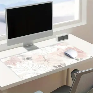 Flower Pattern Mouse Pad, Rectangle Gaming Mouse Pad, Office Desk Keyboard Mat for Home Office Desk, Office Desk Accessories