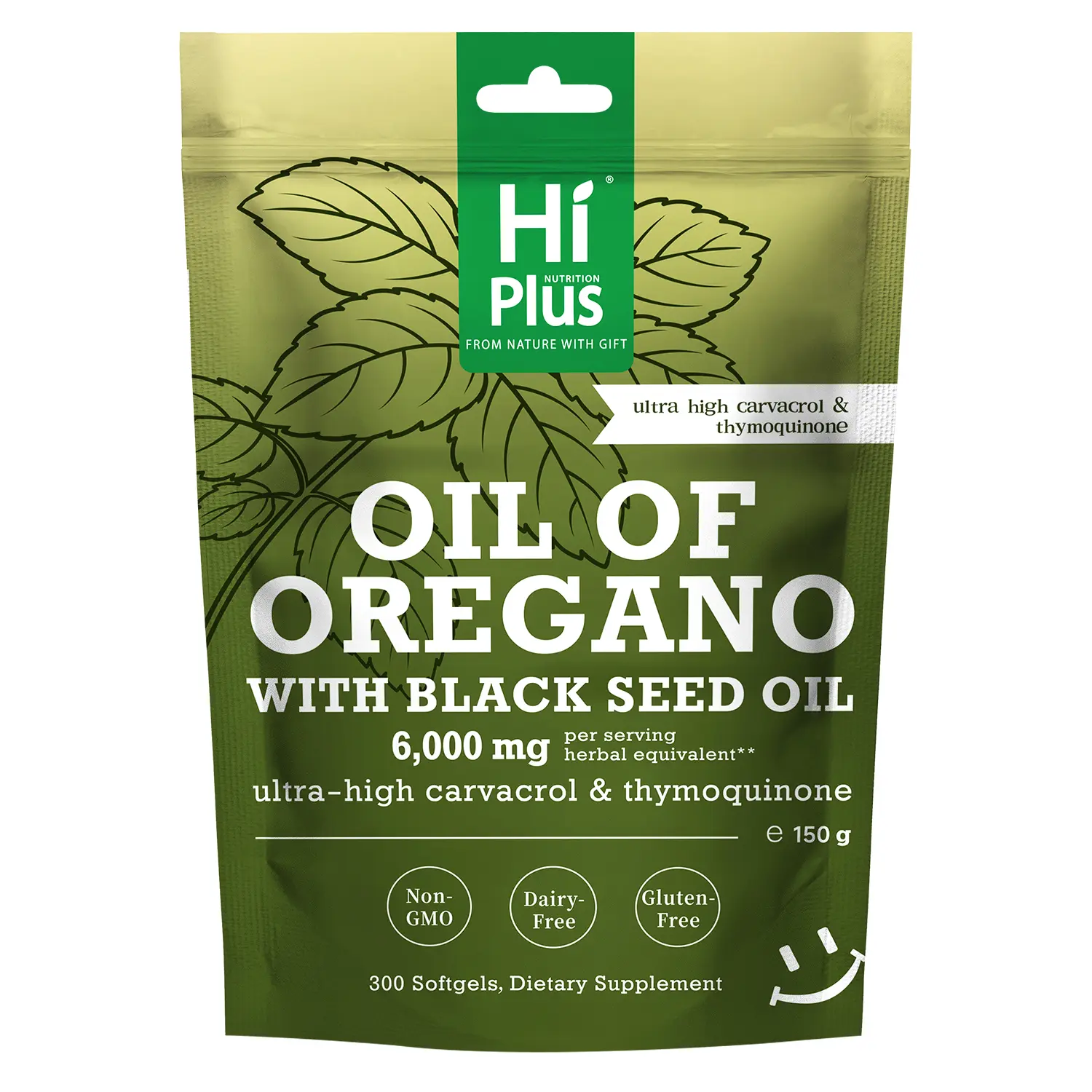 HiPlus Oregano Oil with Black Seed Oil Softgels | Immune Support,Antioxidant Boost | with Black Seed Oil & High Carvacrol | Non-GMO, Plant-Based | 300 Count