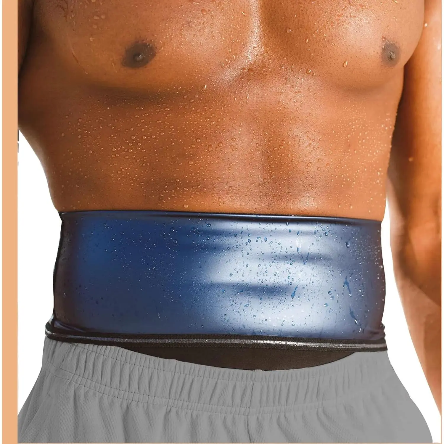 Men's Premium Waist Trimmer, Lightweight Comfortable Waist Trainer Sauna Belt Sweat Band for Working Out & Everyday Activities, Easy to Roll Down, Exercise, Sweat Waist Trainer, Higher Stretch Value