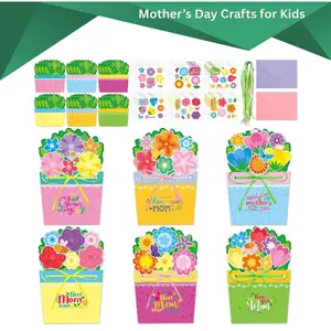 Mother’s Day Crafts for Kids – 24 Sets DIY Card Making Kit with Envelopes, Handmade Greeting Cards, Classroom Art Activities, Gift Set for Mom from Kids
