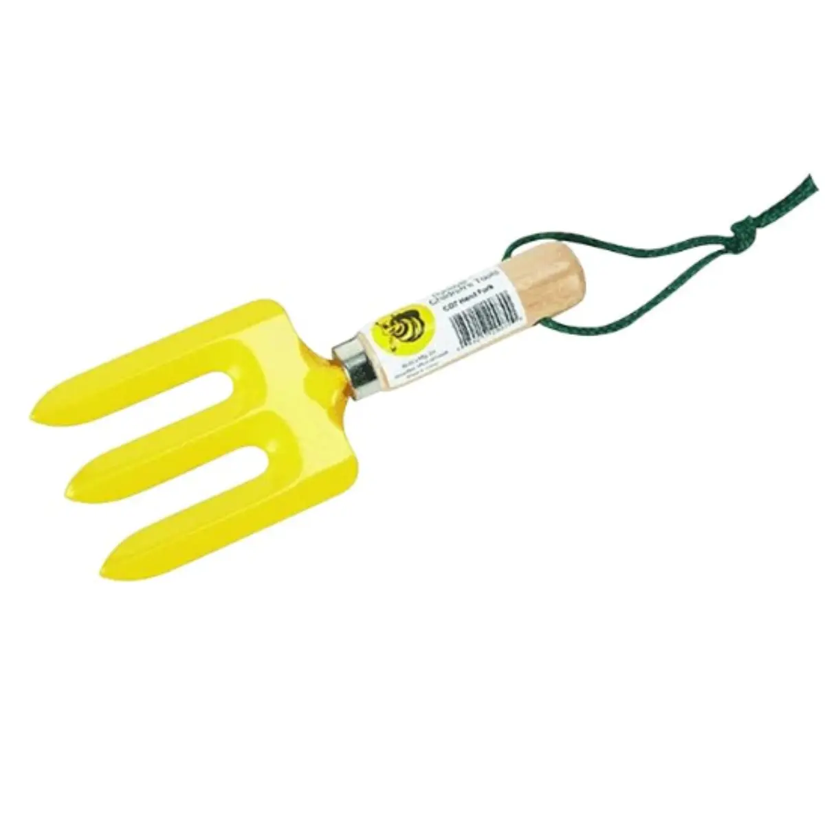 Rugg Kids' Garden Hand Fork, Mini Steel Digging Tool with Wooden Handle, Gardening Tool for Children, Yellow