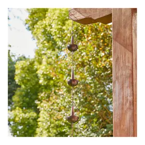 Glitzhome 8.5ft Faux Copper Bowl/Bell Shaped Rain Chain