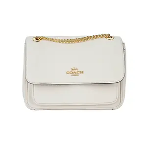 COACH Klare 26 Leather Crossbody Bag with Buckle Closure in Chalk White for Women