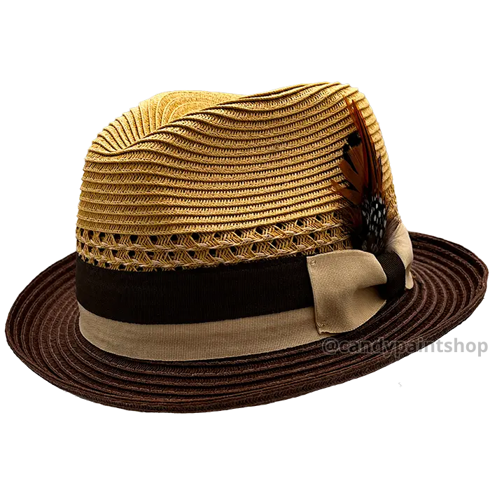 Chicano Homage Fedoras - Khaki/Brown Whittier Collection Faux Milan