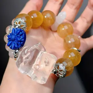 066 Fluorite Clear Quartz Lapis Lazuli Bracelet 2025 Energy High Quality Fashion Bracelet Magnetic Bead Bracelet Gift