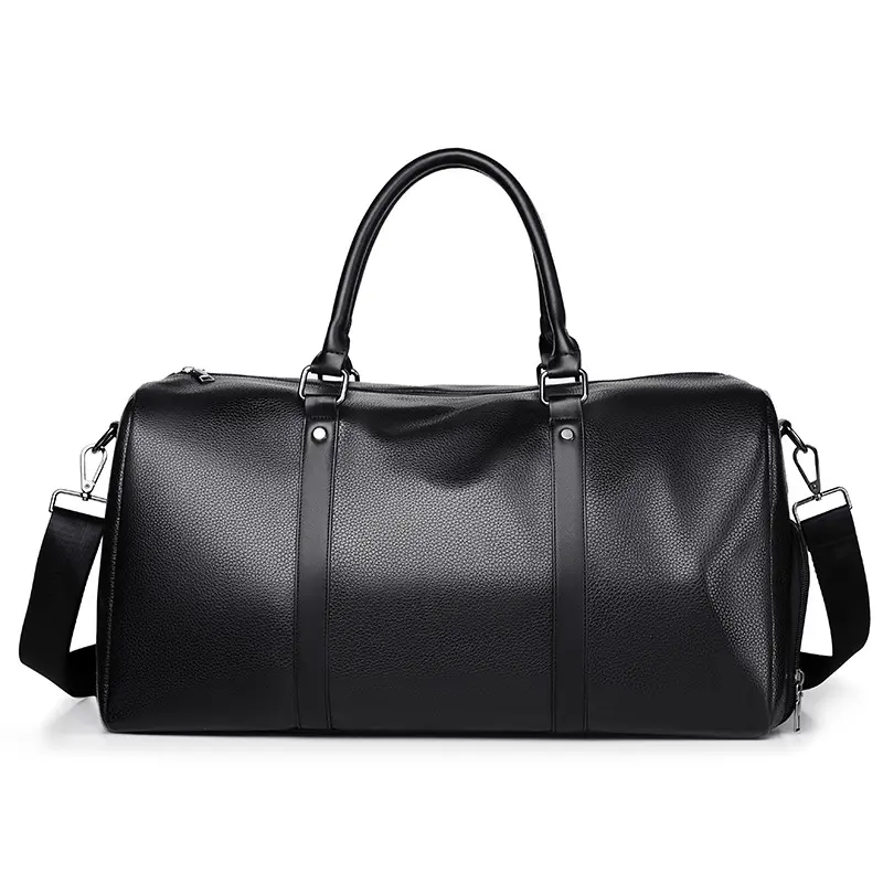 BIGWIG Classic Faux Leather Travel Duffle for Weekend Trips & Gym, Large Capacity Portable Carryall with Adjustable Shoulder Strap, Travel Duffle Bag