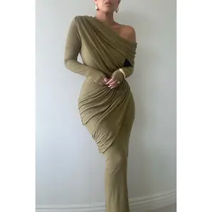 Moss Textured One Shoulder Bodysuit