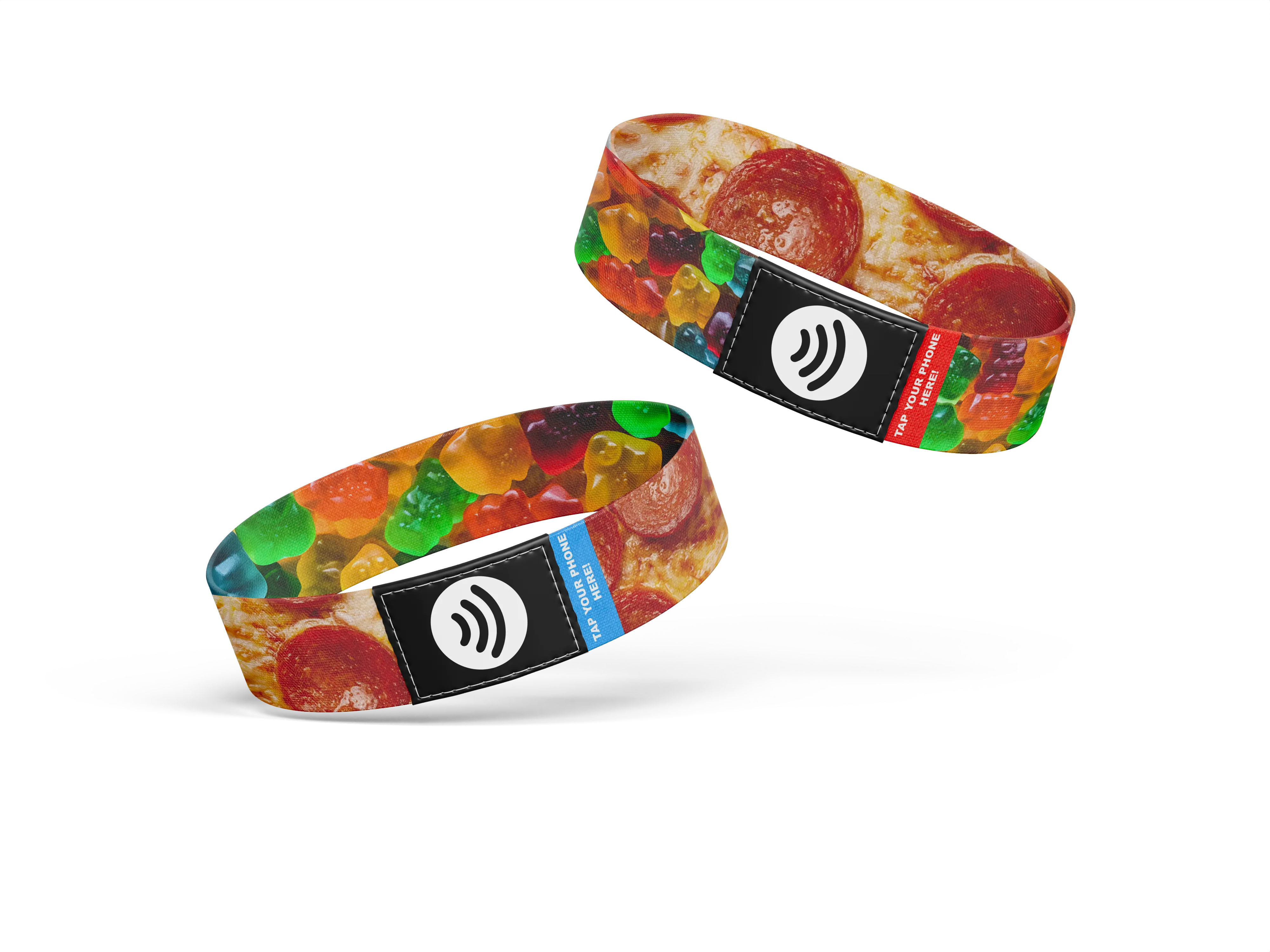SMART BANDS Littles | Junk Food NFC Safety Wristband | Reprogrammable TAP NFC Bracelet for Contact | Amusement Parks, Travel, School & Everyday Safety