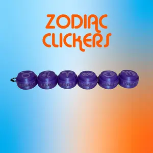Zodiac Clickers - Glow in the Dark - With Keychain - Mystical Astrology Collection
