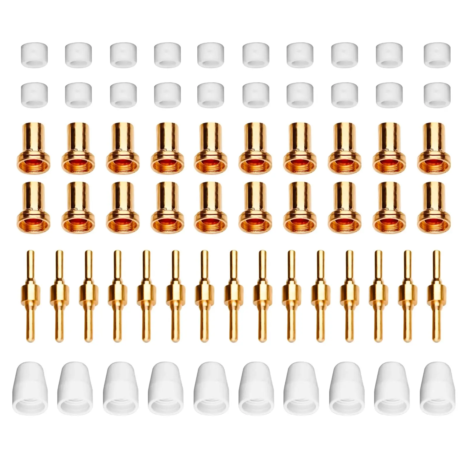 S SIMDER PT31 Plasma Cutting Torch Consumables Pack 65Pcs for SIMDER CUT-50 Plasma Cutter Electrode Shield Cup Copper Tip Swirl Rings for PT31 LG40 Plasma Cutter Cutting Torch