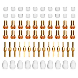 S SIMDER PT31 Plasma Cutting Torch Consumables Pack 65Pcs for SIMDER CUT-50 Plasma Cutter Electrode Shield Cup Copper Tip Swirl Rings for PT31 LG40 Plasma Cutter Cutting Torch