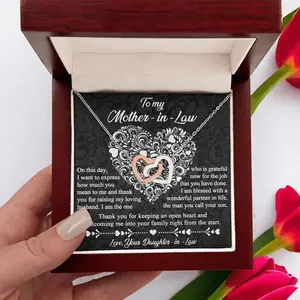 Gift for Mother-In-Law From Daughter-in-law Thank You for Keeping an Open Heart - Interlocking Hearts Necklace