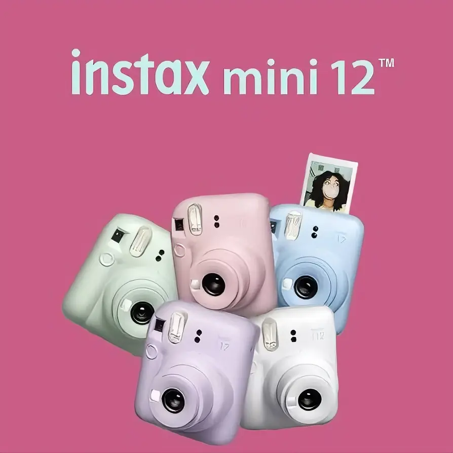 Fujifilm INSTAX MINI 12 Instant Film Camera Blossom Pink with Automatic Exposure & Flash Control for Easy Point-and-Shoot Photography
