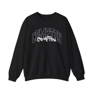 Compton Collegiate Crewneck Sweatshirt - Unisex Compton Hoodie For Compton Lovers Cotton Fit