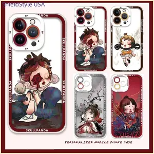 Cute Skull Panda Phone Case For IPhone 16 15 14 13 12 11 Pro Max 16E 14 15 16 7 8 6 6S Plus Casing Soft Clear TPU Cartoon Cover Durable Minimalist