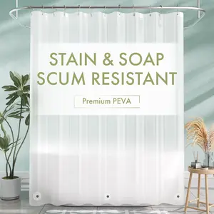 Shower Curtain Liner, 72x72 Plastic Frosted Shower Liner, Cute PEVA Shower Curtain Liners, Waterproof Vinyl Shower Curtain Liner with 3 Magnets, Lightweight Shower Curtains for Bathroom