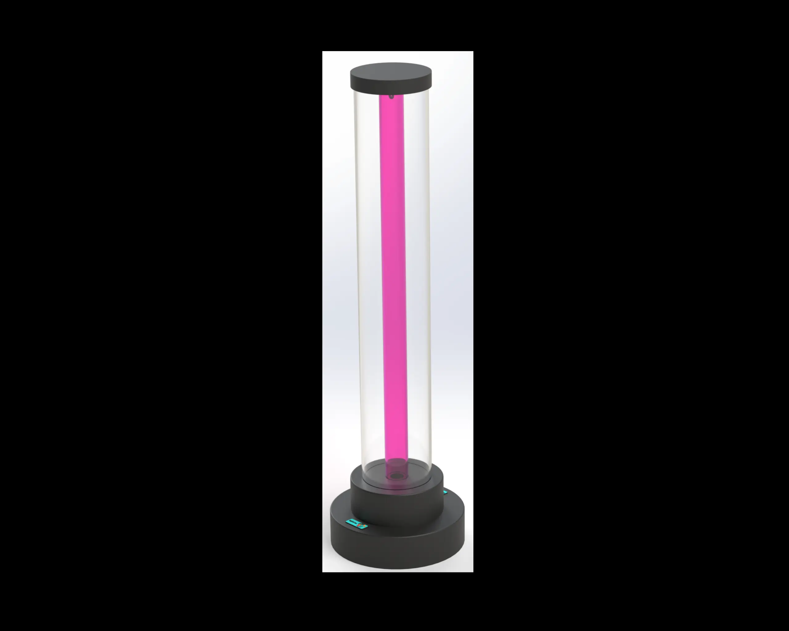3’ Round Fillable Colored Tube Floor LED Light
