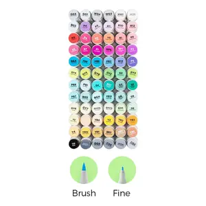 Ohuhu 72 Colors Honolulu B Brush & Fine Dual Tips-Alcohol-based Ink
