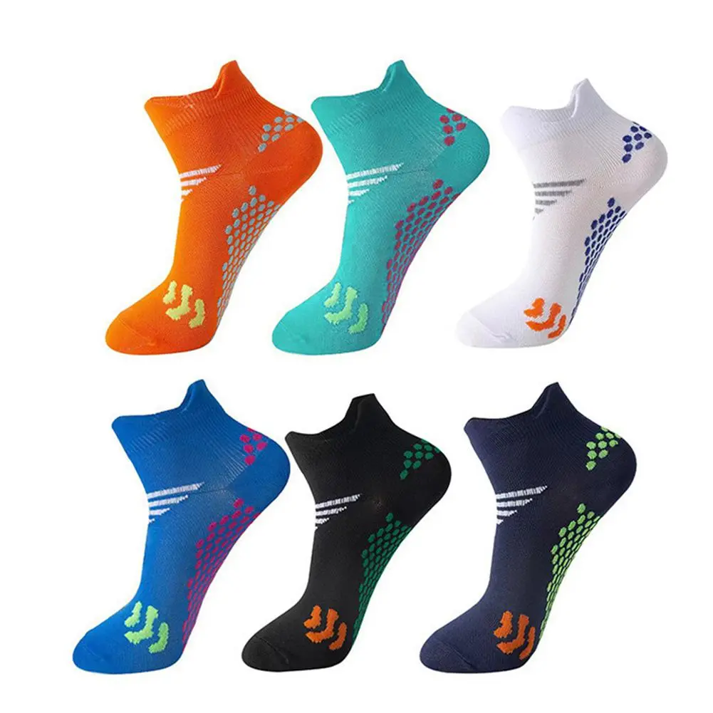 3 Pairs Colorful Compression Athletic Crew Socks, High Quality Cotton Non-Slip Cushioned Sports Socks for Men Women, Breathable Shock Absorbing Socks for Basketball Running Fitness Yoga Cycling
