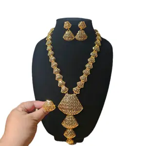 Traditional Rani Haar Necklace Earrings Ring set