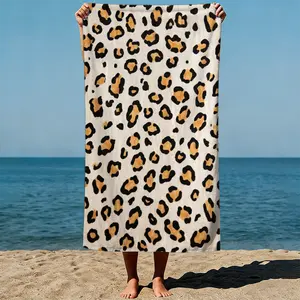 Leopard Print Microfiber Beach Towel - 31.5"x63" Sand Free Quick Dry Towel, Cheetah Animal Print Pool Towel, Lightweight Oversized Swim Travel Towel for Women