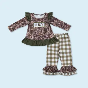 Camouflage hunting season girls long sleeve clothes set