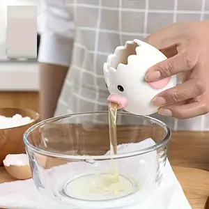 Ceramic Cute And Adorable Chick-Shaped Egg Separator, Protein And Egg Yolk Filter, Multifunctional Egg Holder